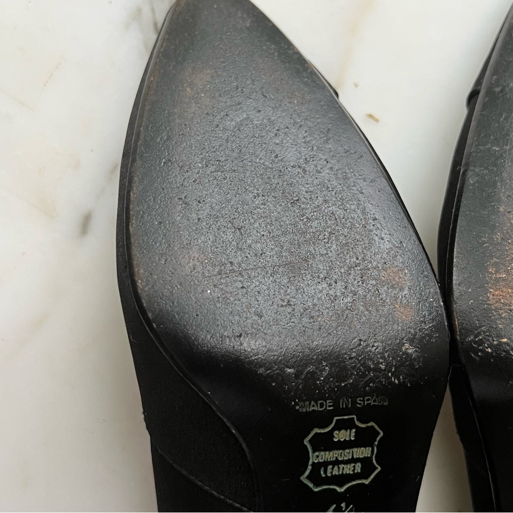Nina Elegant Black Fabric Women's Heels Shoes Size 6 1/2 - Picture 7 of 7